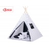 Tipi Lektält med lekmatta med dekorfjädrar Black stjärnor/black