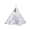 Tipi Lektält med lekmatta med dekorfjädrar Chevron grå