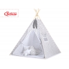 Tipi Lektält med lekmatta med dekorfjädrar Chevron grå