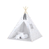Tipi Lektält med lekmatta med dekorfjädrar Grå-blå stjärnor/grå