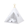 Tipi Lektält med lekmatta med dekorfjädrar Grå-blå stjärnor/grå