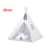 Tipi Lektält med lekmatta med dekorfjädrar Grå-blå stjärnor/grå
