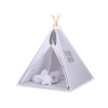 Tipi Lektält med lekmatta med dekorfjädrar grå blommor