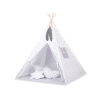 Tipi Lektält med lekmatta med dekorfjädrar Grå Pilar
