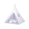 Tipi Lektält med lekmatta med dekorfjädrar Grå Pilar