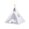 Tipi Lektält med lekmatta med dekorfjädrar Grå-rosa stjärnor/grå
