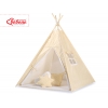 Tipi Lektält med lekmatta med dekorfjädrar Vita Prickar på beige