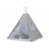 Tipi Lektält med lekmatta och dekorfjädrar- Chevron black
