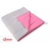 Tipi Lektält med lekmatta och dekorfjädrar- Grey checkered-rosa