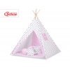 Tipi lektält och dekorfjädrar Black stjärnor/rosa