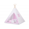 Tipi lektält och dekorfjädrar Black stjärnor/rosa