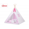 Tipi lektält och dekorfjädrar Black stjärnor/rosa