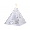 Tipi lektält och dekorfjädrar Chevron grå