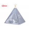 Tipi lektält och dekorfjädrar Chevron marinblå
