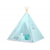 Tipi lektält och dekorfjädrar Chevron mynta