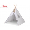 Tipi lektält och dekorfjädrar grå