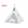 Tipi lektält och dekorfjädrar Grå-Blå stjärnor/grå