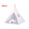 Tipi lektält och dekorfjädrar Grå-rosa stjärnor/grå