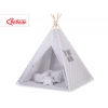 Tipi lektält och dekorfjädrar Gray cross pattern