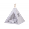 Tipi lektält och dekorfjädrar Gray cross pattern
