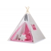 Tipi lektält och dekorfjädrar Grå checkered- rosa