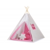 Tipi lektält och dekorfjädrar Grå checkered- rosa