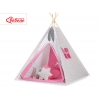 Tipi lektält och dekorfjädrar Grå checkered- rosa