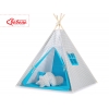 Tipi lektält och dekorfjädrar Grå checkered- turquoise