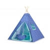 Tipi lektält och dekorfjädrar navy blå stjärnor