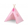 Tipi lektält och dekorfjädrar rosa