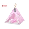 Tipi lektält och dekorfjädrar rosa med Vita Prickar