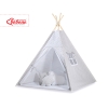 Tipi lektält och dekorfjädrar Vita Prickar på grå