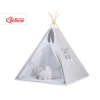 Tipi lektält och dekorfjädrar Vita Prickar på grå