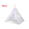 Tipi lektält och dekorfjädrar Vita Prickar på grå