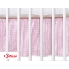 Volang / sängkappa till Babysäng 120x60cm- hjärtan rosa rutig