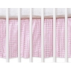 Volang / sängkappa till Babysäng 140x70cm- hjärtan rosa rutig