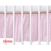 Volang / sängkappa till Babysäng 140x70cm- hjärtan rosa rutig