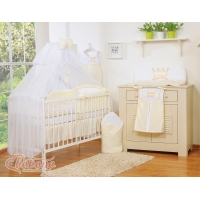 11-delar Bäddset till Babysäng med myggnät och Stativ - Little Prince/Princess