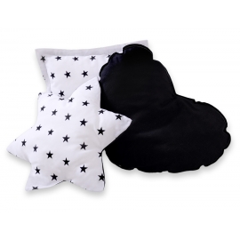 3-delar kuddar - Black stjärnor/black