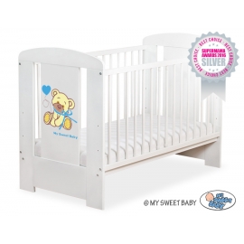 Baby Spjälsäng 120x60cm Nallebjörn med rosett blå no. 5004-07-323