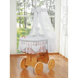 Babykorg med himmel Amelie grå