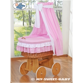Babykorg med himmel Bellamy rosa
