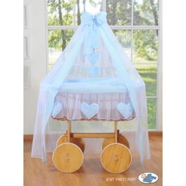 Babykorg med himmel på hjul Deluxe- Amelie blå