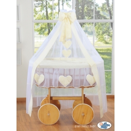 Babykorg med himmel på hjul Deluxe- Amelie cream
