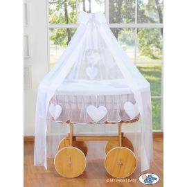 Babykorg med himmel på hjul Deluxe- Amelie vit