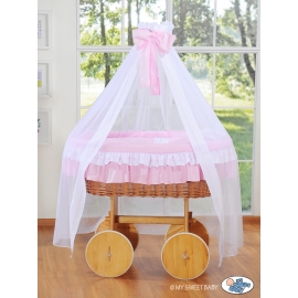 Babykorg med himmel på hjul Deluxe- Bellamy rosa