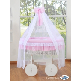 Babykorg med himmel på hjul Deluxe- Bellamy rosa
