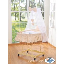 Babykorg med himmel Ugglor Bigi Zibi & Adele beige
