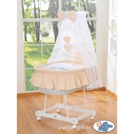 Babykorg med himmel Ugglor Bigi Zibi & Adele beige
