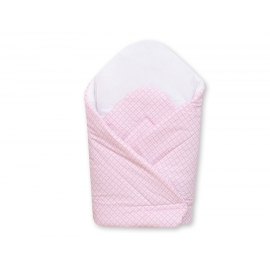 Babytäcke- hjärtan Vita Prickar på rosa